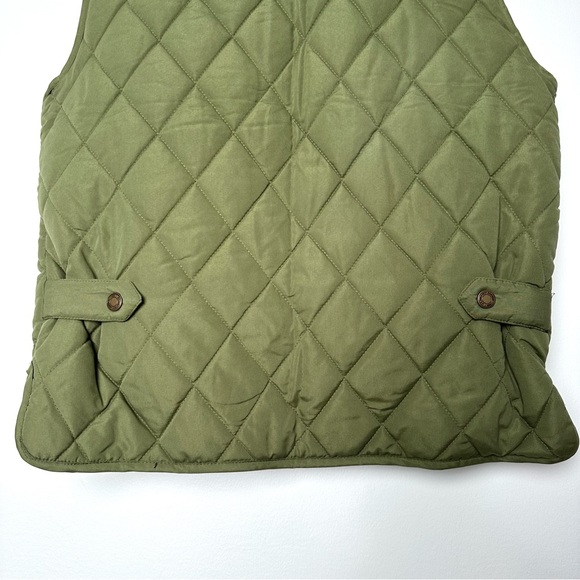 Old Money Heritage Quilted Corduroy Lined Olive Green Gorpcore Equestrian Vest - Picture 9 of 12